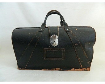 Vintage 1968 Ampaco 22” Leather Black Soft Miltary Briefcase DSA 100-68-C-2089