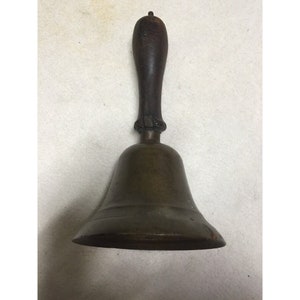 Antique Small 6 1/2&quot; Brass School Bell