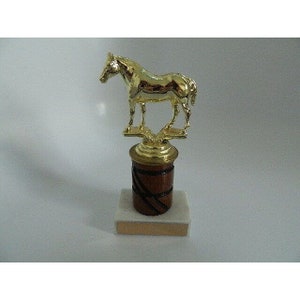 Vintage 1995 Equestre 7&quot; Base in Marmo e Colonna in Legno Trofeo #3