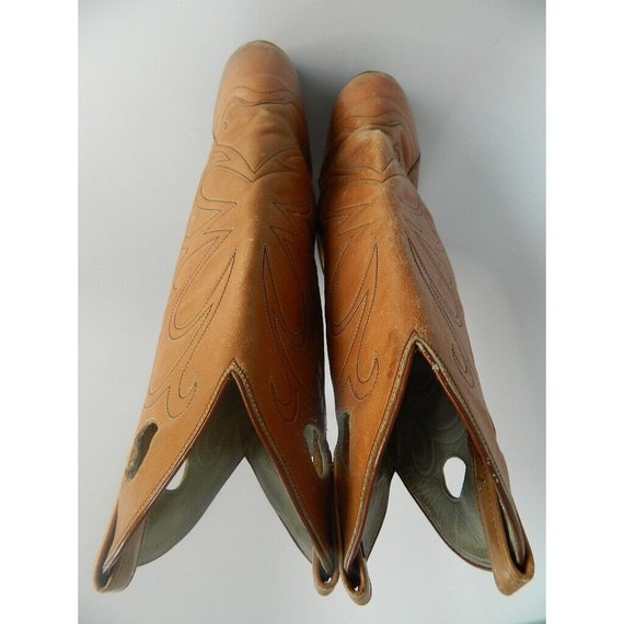 Vintage Mens Dan Post Brown\Tan Cowboy Boots Size… - image 3