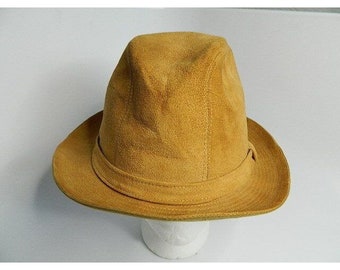 Vintage Mens Stetson Tan Wildleder Hut Union Made in USA Gr. 7 1\8