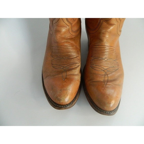 Vintage Mens Dan Post Brown\Tan Cowboy Boots Size… - image 2