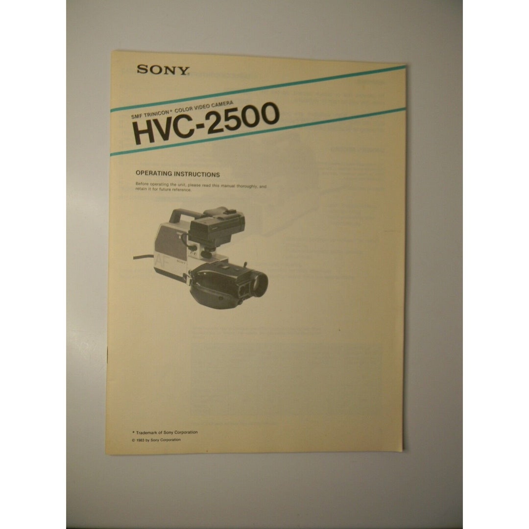 1983 Sony HVC-2500 SMF Trinicon Color Video Camera Operating
