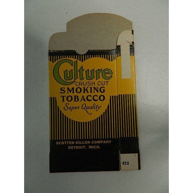crush tobacco Vintage New Culture Crush Cut Somking Tobacco Cardboard Box Scotten Dillon  Co