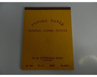 New Vintage Typing Paper Pad 16LB Briefkopf Bond Wasserzeichen 8 12X11 100 White