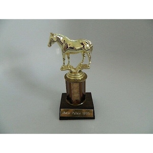 Vintage 1995 Equestrian 7&quot; Wood Trophy #2