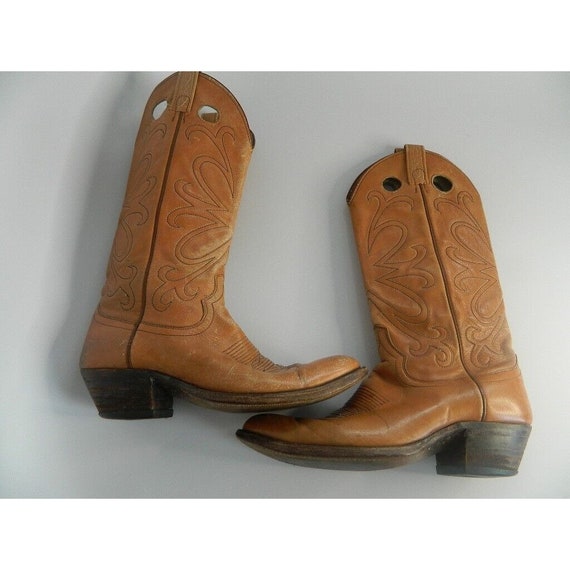 Vintage Mens Dan Post Brown\Tan Cowboy Boots Size… - image 7