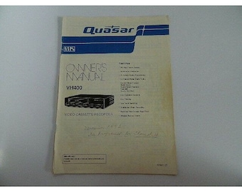 Bruksanvisning för vintage Quasar VH6200/VH6300/VH6400 VHS-videobandspelare