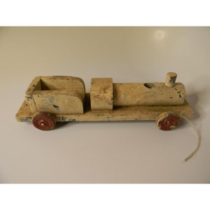 Vintage Handmade 10” Wood Toy Train