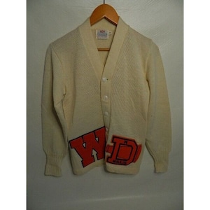 1960's High School Varsity Sweater 100% Virgin Wool w \ W & D Letters Size 33