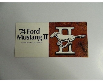 Vintage 1974 Ford Mustang II Hardtop Ghia 2+2 Mach I USA Small Sales Brochure