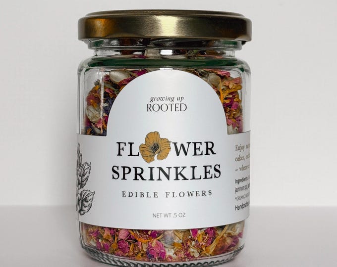 Edible Flower Sprinkles – Organic Flower Blend for Cakes, Cookies, Cocktails & Tea | Natural Floral Garnish