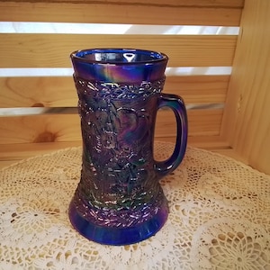 Vintage Fenton Cobalt Blue Carnival Glass Bicentennial Mug/Stein