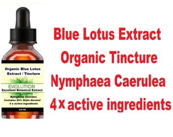 Blue Lotus Extract Organic Tincture (4x active ingredients) Nymphaea Caerulea