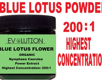 200:1 ORGANIC Blue Lotus Flower Extract / Nymphaea Caerulea Powder / Highest Concentration