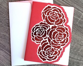 Carnation Flower—Die-cut Floral Greeting Card—Flower Lover Card, Romantic Card For Her, Mothers Day Gift From Kid, Florist Gift, Valentine