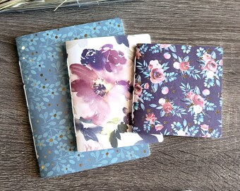 Handmade Sketchbook—Garden Themed Booklet—Flower Art Book, Pocket Sketching, Homemade Journal, Hand-Sewn Pamphlet, Lightweight Travel Book