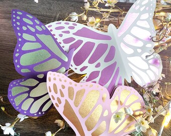 Enchanted Butterfly—Die-cut Nature Greeting Card—Shiny Butterfly, Monarch Butterfly Card, Colorful Baby Shower Invitation, Holographic Card