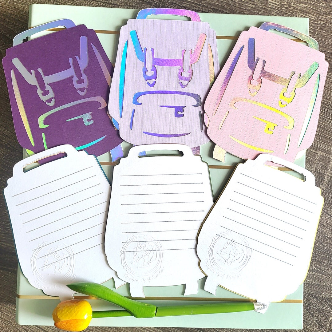 Mini Backpack—die-cut School or Hiking Note Card & Bookmark—hiking ...