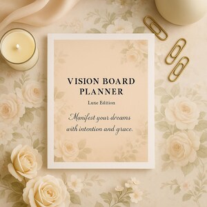 Vision Board Planner Printable | Manifestation Journal PDF | Goal Setting Workbook for Women | Dream Life & Mindset Organizer