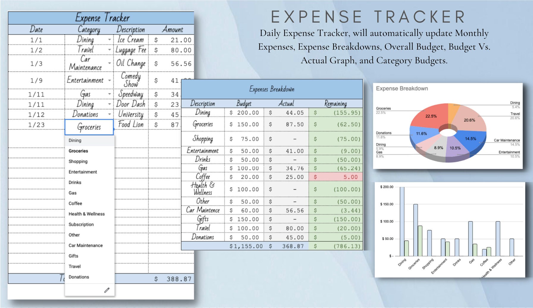 Ultimate Budget Planner for Google Sheets, Track Paychecks, Monthly ...