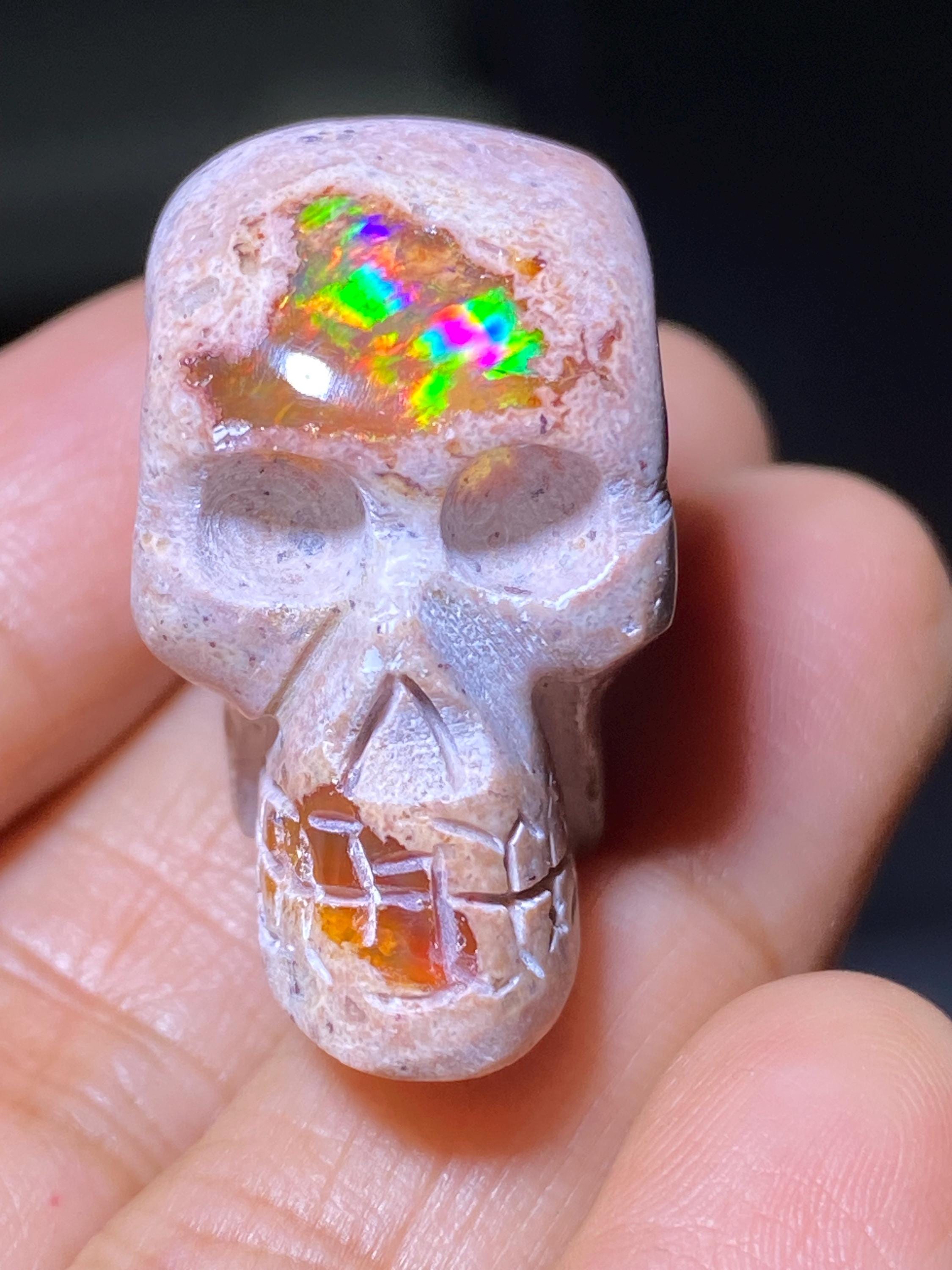 FIRE OPAL SKULL - Etsy
