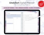 Digital Planner Undated, Monthly Digital Planner, iPad Goodnotes Notability Planner, Hyperlinked, Productivity Planner, Stickers, To Do List