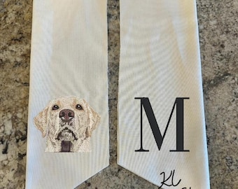 Monogrammed Sash, Lab Wreath Sash, Labrador Gift, Dog Wreath Sash, Sash for Door, Bow for Door, Wreath Sash, Housewarming Gift