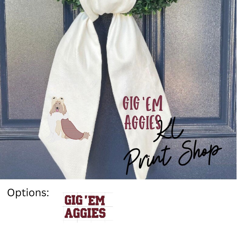 Monogrammed Texas A&M Wreath Sash, Embroidered College Wreath Sash, Gig ...
