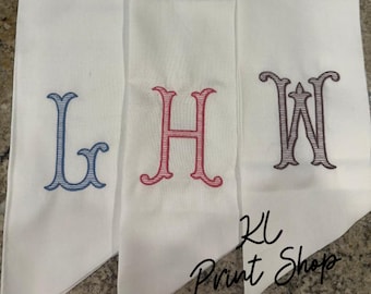 Monogrammed Wreath Sash, Initial Sash, Personalized Sash, Custom Sash, Sash for Door, Wreath Ribbon, Wreath Sash, Personalized Gift