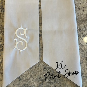 Monogrammed Wreath Sash, Embroidered Sash, Initial Wreath Sash, Bridemaids Gift, Personalized Sash, Sash for Door, Wedding Gift, Wreath Sash