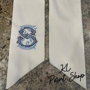 Monogrammed Sash, Initial Sash, Wreath Sash, Embroidered Sash, Personalized Sash, Wedding Gift, Spring Gift, Custom Sash, Wreath Scarf