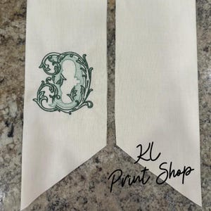 Monogrammed Wreath Sash, Personalized Sash, Initial Sash, Sash for Door, Embroidered Sash, Personalized Gift, Mothers Day Gift, Wreath Scarf