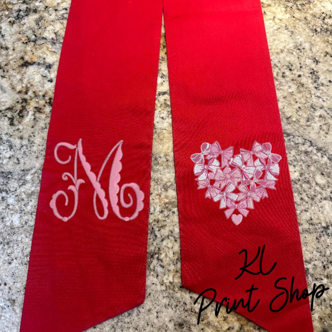 Monogrammed Valentine's Wreath Sash, Embroidered Sash, Valentines Day ...