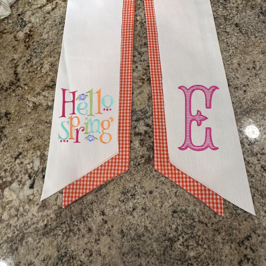 Spring Sashes Spring Wreath Sash, Monogrammed Sash, Spring Gift, Personalized Sash ...