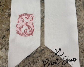 Monogrammed Wreath Sash, Embroidered Sash, Personalized Sash, Wreath Scarf, Mothers Day Gift, Wreath Sash, Sash for Door, Wreath Ribbon