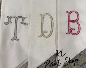 Monogrammed Sash, Embroidered Sash, Wreath Sash, Initial Wreath Sash, Sash for Door, Personalized Sash, Personalized Gift, Wreath Scarf