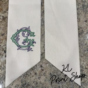 Monogrammed Wreath Sash, Embroidered Sash, wreath Sash, College Sash, Bridemaids Gift, Sash for Door, Personalized Sash, Wedding Gift