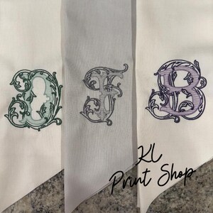 Monogrammed Wreath Sash, Personalized Sash, Initial Sash, Sash for Door, Embroidered Sash, Personalized Gift, Mothers Day Gift, Wreath Scarf