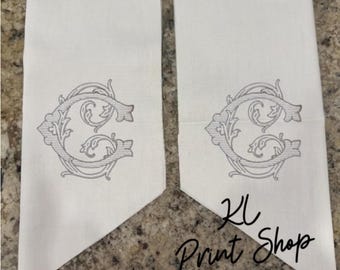 Monogrammed Wreath Sash, Embroidered Sash, Initial Wreath Sash, Initial Sash, Wedding Gift, Bridesmaid Gift, Personalized Sash, Wreath Scarf
