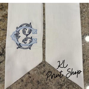 Monogrammed Wreath Sash, Embroidered Sash, Personalized Sash, Wreath Scarf, Mothers Day Gift, Wreath Sash, Sash for Door, Wreath Ribbon