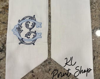 Monogrammed Wreath Sash, Embroidered Sash, Personalized Sash, Wreath Scarf, Mothers Day Gift, Wreath Sash, Sash for Door, Wreath Ribbon