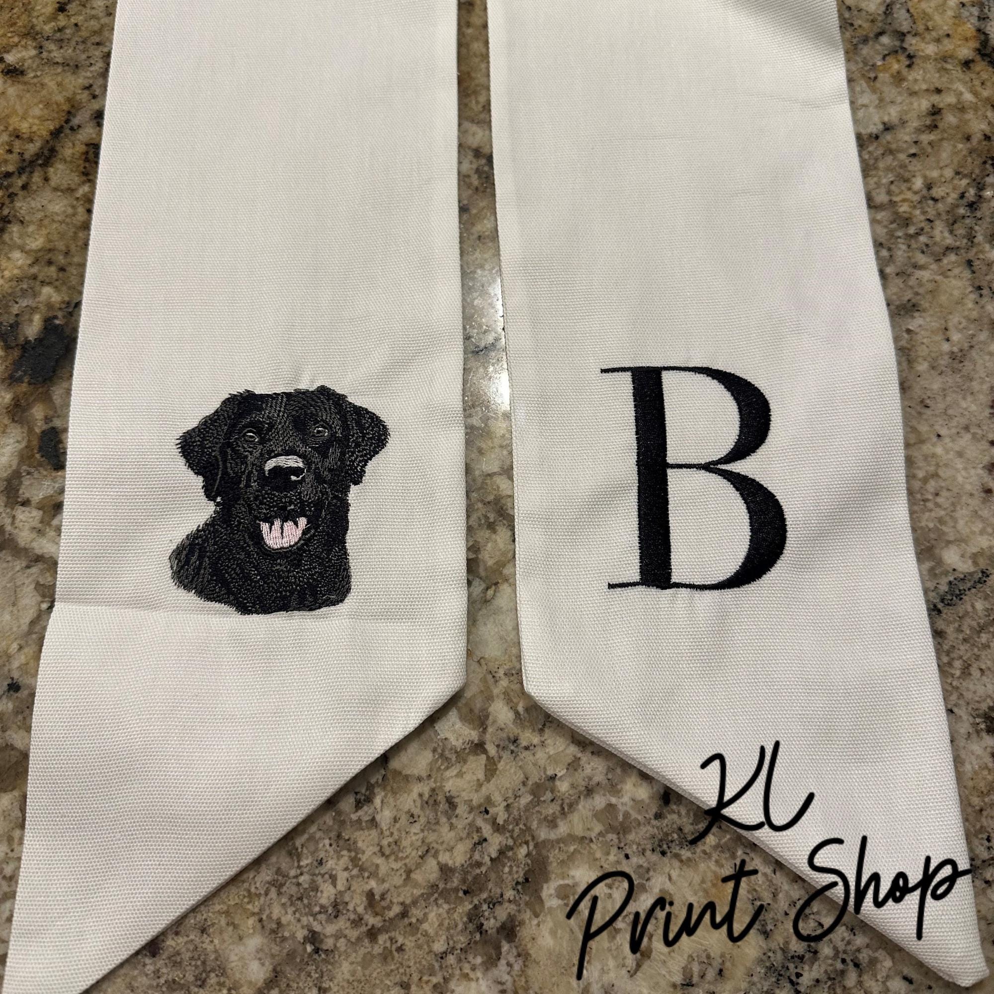 Monogrammed Dog Wreath Sash, Embroidered Wreath Sash, Personalized Sash, Sash for Door, Wreath Sash, Lab Wreath Sash, Lab Gift