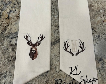 Monogrammed Sash, Hunting Wreath Sash, Deer Hunting Gift, Fathers Day Gift, Wreath Sash, Personalized Sash, Fall Wreath Sash, Deer Sash