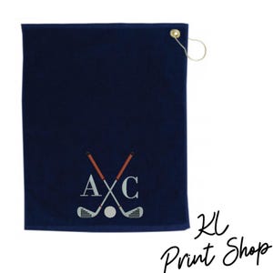 Monogrammed Golf Towel, Embroidered Towel, Custom Golf Towel, Golf Towel, Groomsmen Gift, Bachelor Party Gift, Personalized Gift, Golf Gift