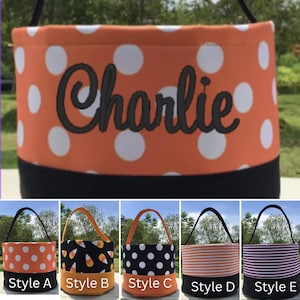 Halloween Candy Bag, Personalized Halloween Bag, Embroidered Trick or Treat Bag, Monogrammed Halloween Bag, Trick or Treat Bag