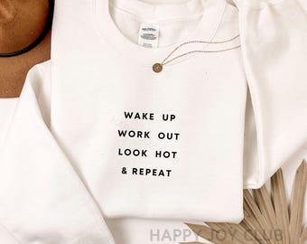 Wake up Work out Look Hot & Repeat SVG PNG, Trendy gym Svg, Cricut Sublimation Digital Download, Funny workout gym png, Look Hot png