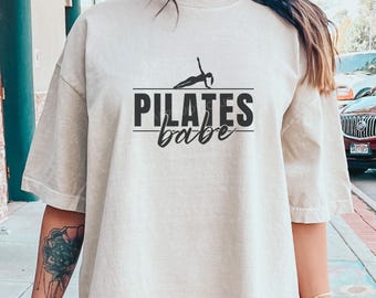Pilates Babe SVG PNG | Pilates Workout Design for Cricut Silhouette | Sublimation Fitness Shirt Design | Pilates Quote Digital Download