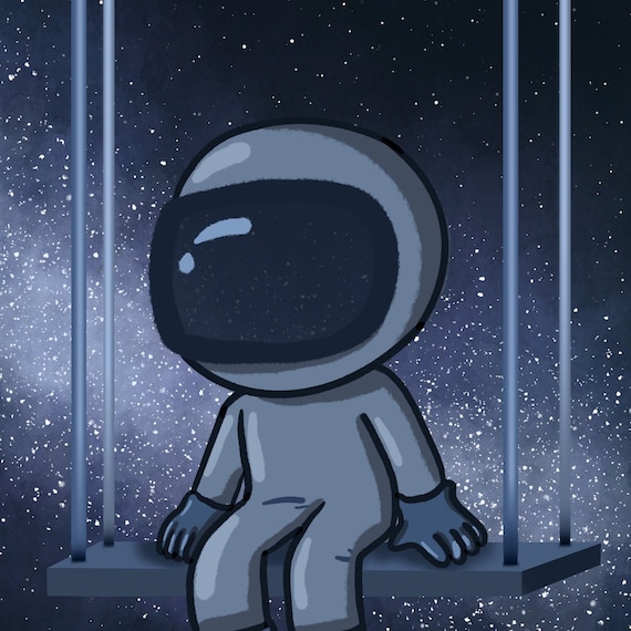 Little Lonely Astronaut iPhone Wallpaper