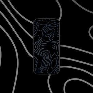 Black and Blue Topography - iPhone Wallpaper